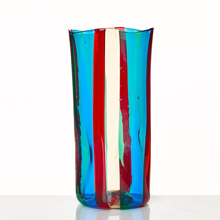 Fulvio Bianconi, an "a Spicchi" vase, Venini, Murano, Italy 1950's.