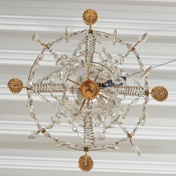A Gustavian four-light chandelier, by O Westerberg (Stockholm circa 1769-1811), late 18th century.