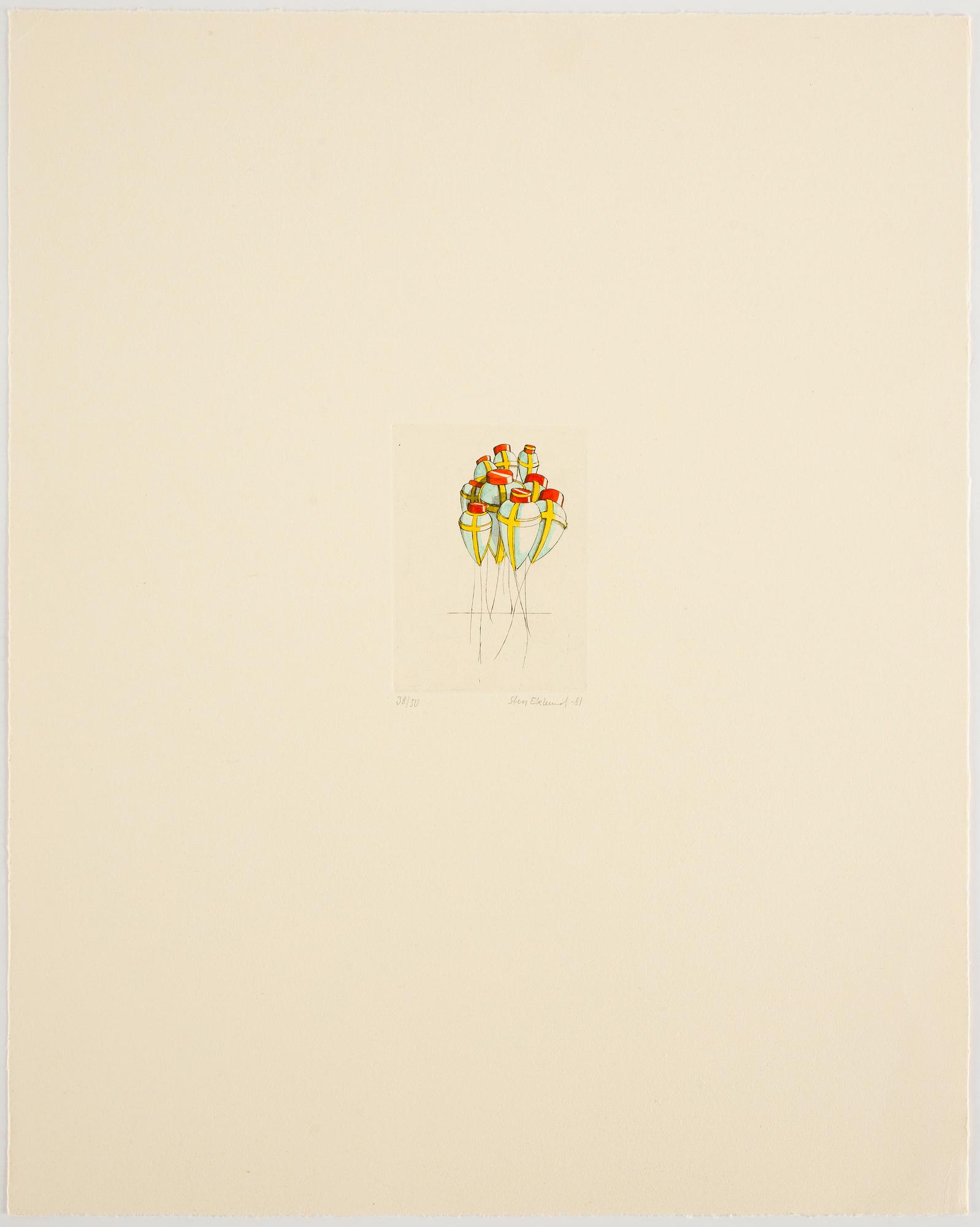 Sten Eklund, etching with coloring, 1981, signed 38/50.