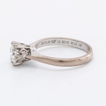 DIAMOND RING 18K whitegold, approx H VS, 0,98 ct engraved, GFAB Stockholm 1987.