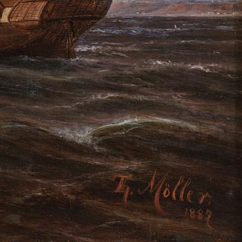 Thorvald Möller, Frigate under full sail at Kronborg Castle.