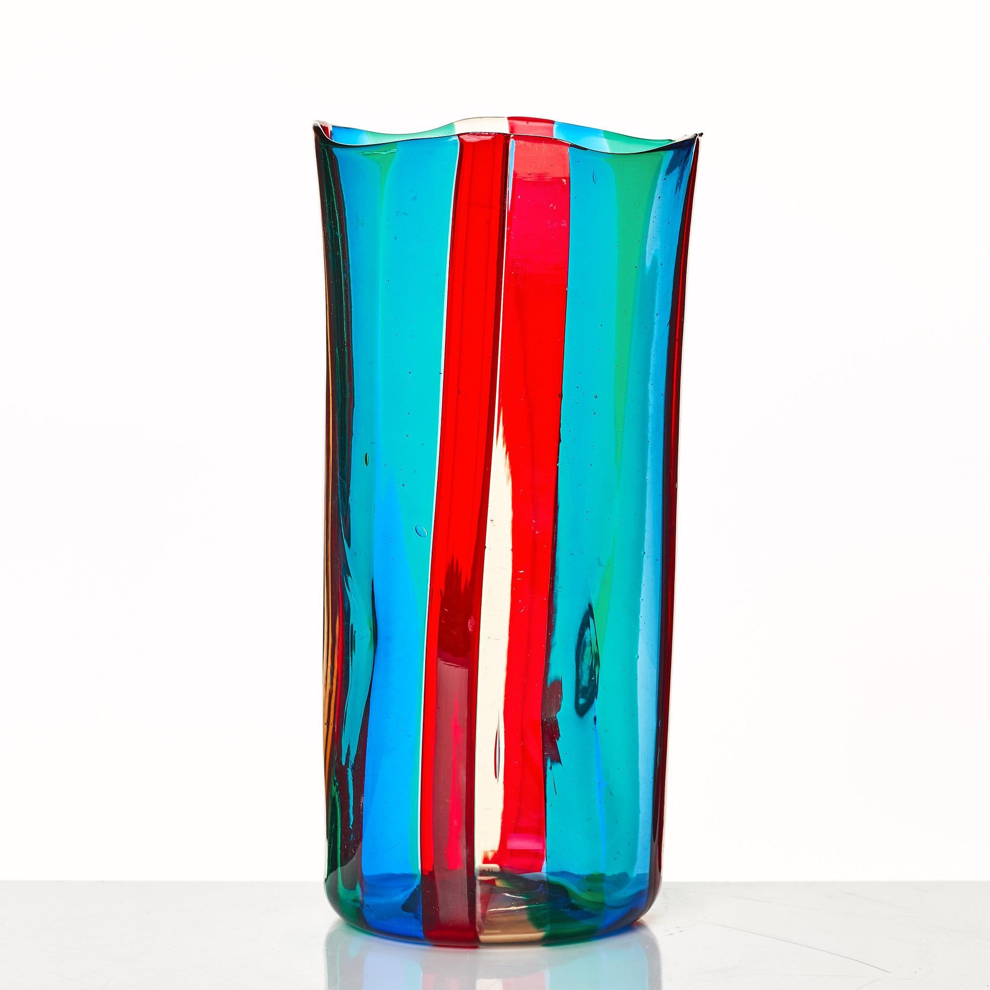 Fulvio Bianconi, an "a Spicchi" vase, Venini, Murano, Italy 1950's.