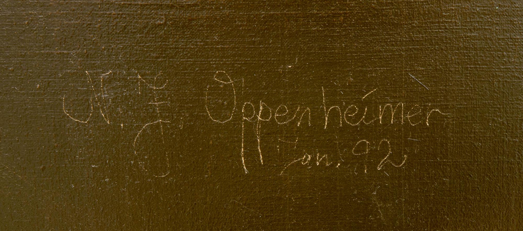 Johnny Oppenheimer, oil on canvas, signed and dated 92.