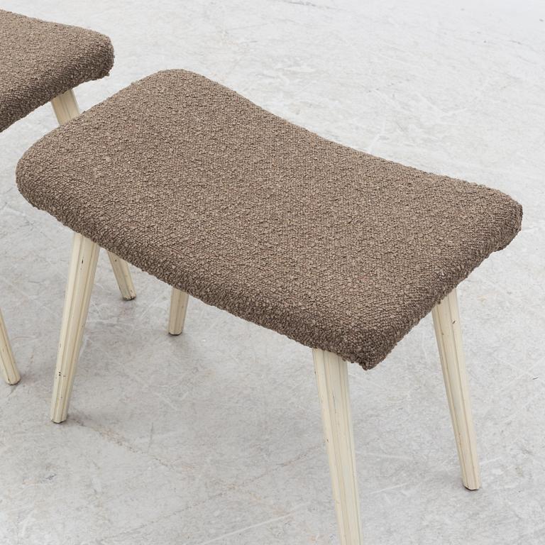 Stools, a pair, mid-20th century.