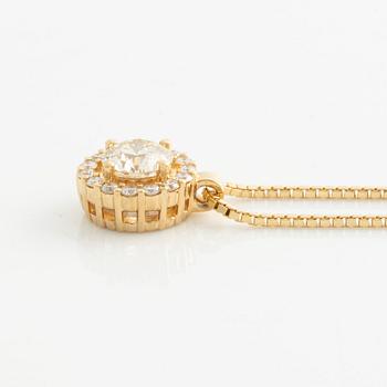 Pendant in 18K gold with round brilliant-cut diamonds.