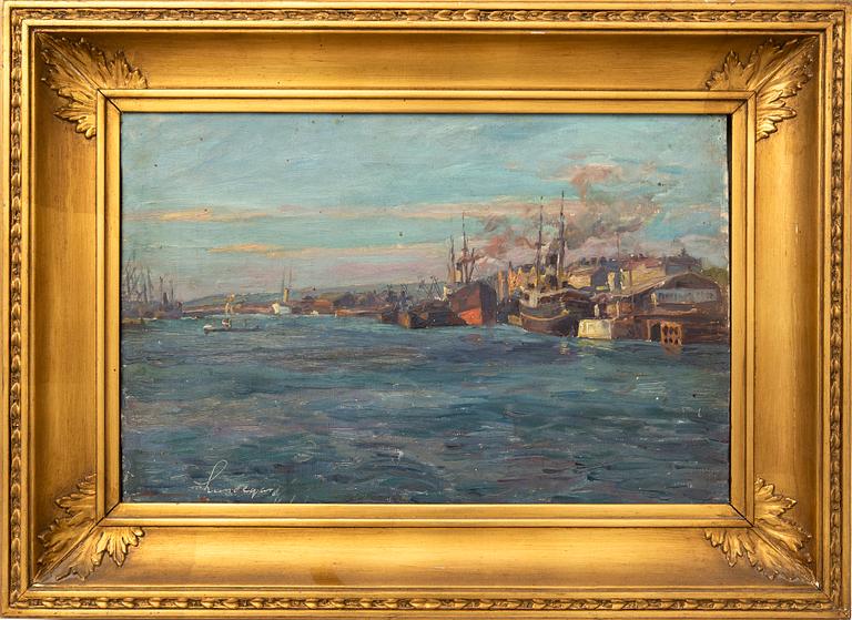 Justus Lundegård, olja på duk signerad.