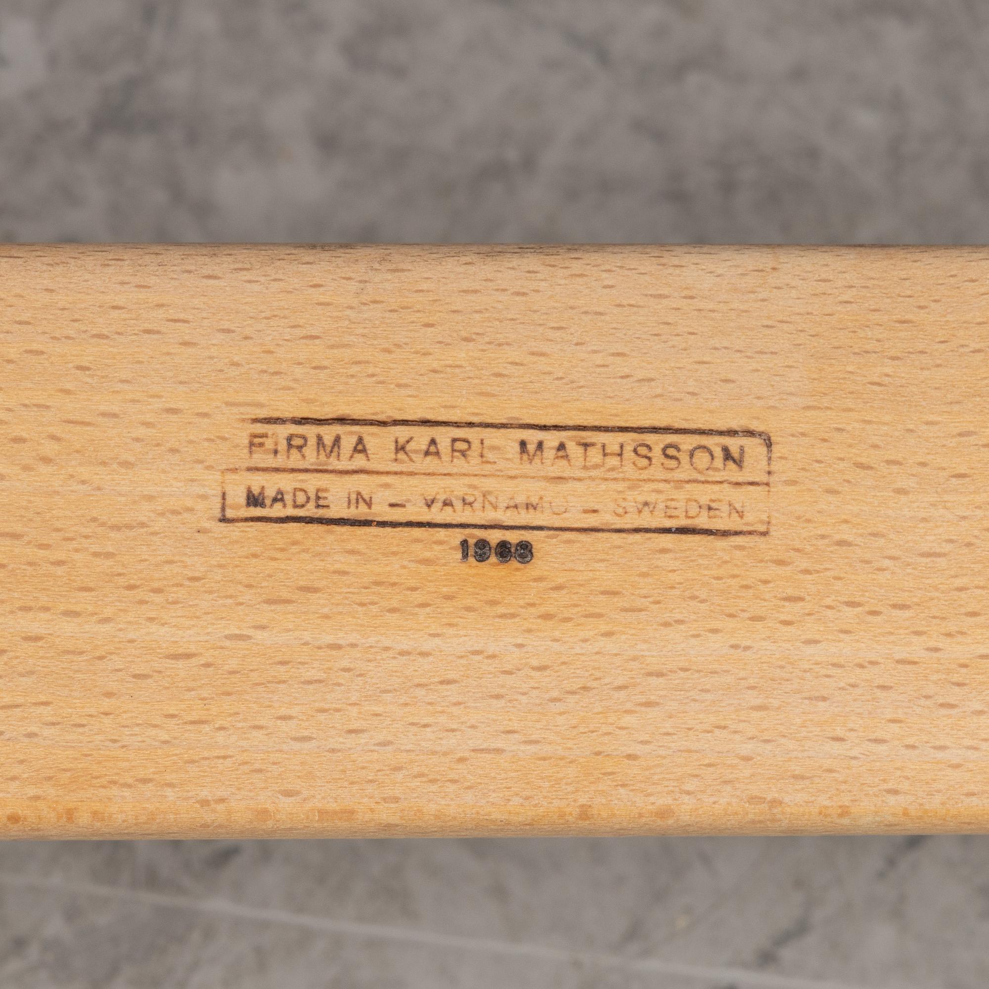 Bruno Mathsson, fåtölj, "Arbetsstolen", Firma Karl Mathsson, Värnamo 1968.