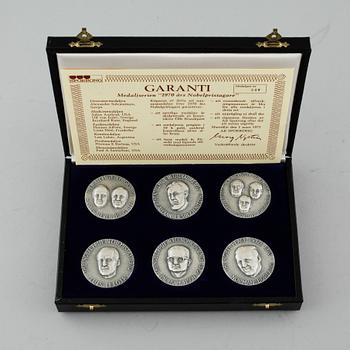 17 silver memory coins of Nobel Prize Winners 1970, 1971 and 1972, Sporrong.