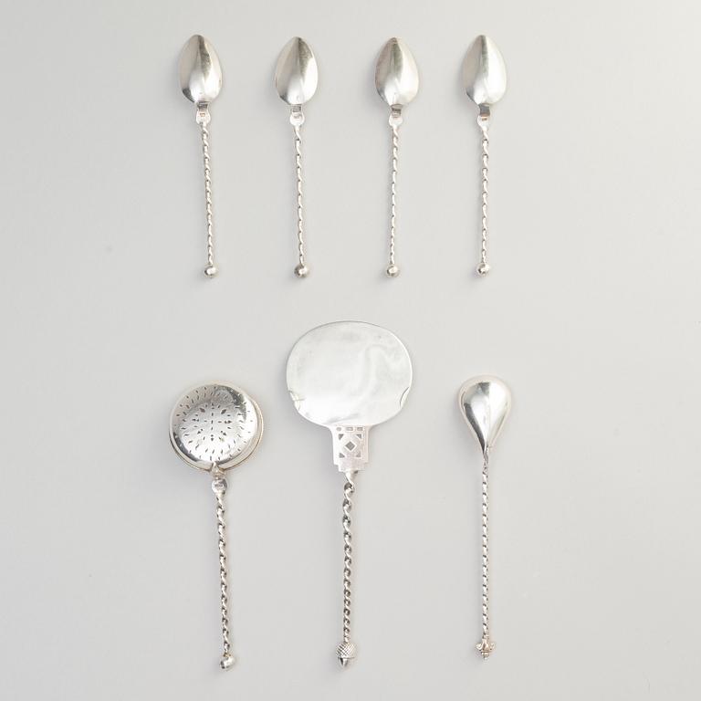 Cutlery, 6 pieces, silver, Denmark.