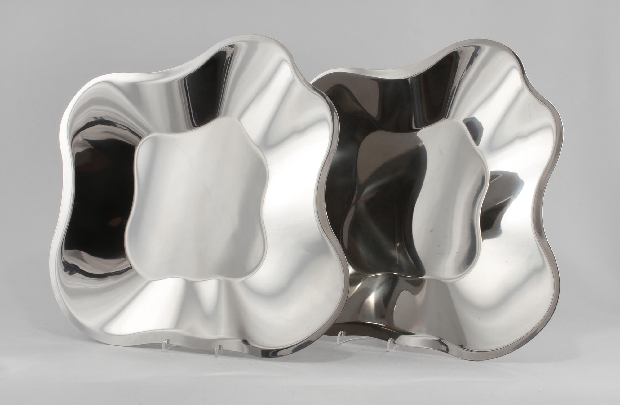 FAT, 2 st, rostfritt stål, "Aalto bowl", Alvar Aalto, Iittala.