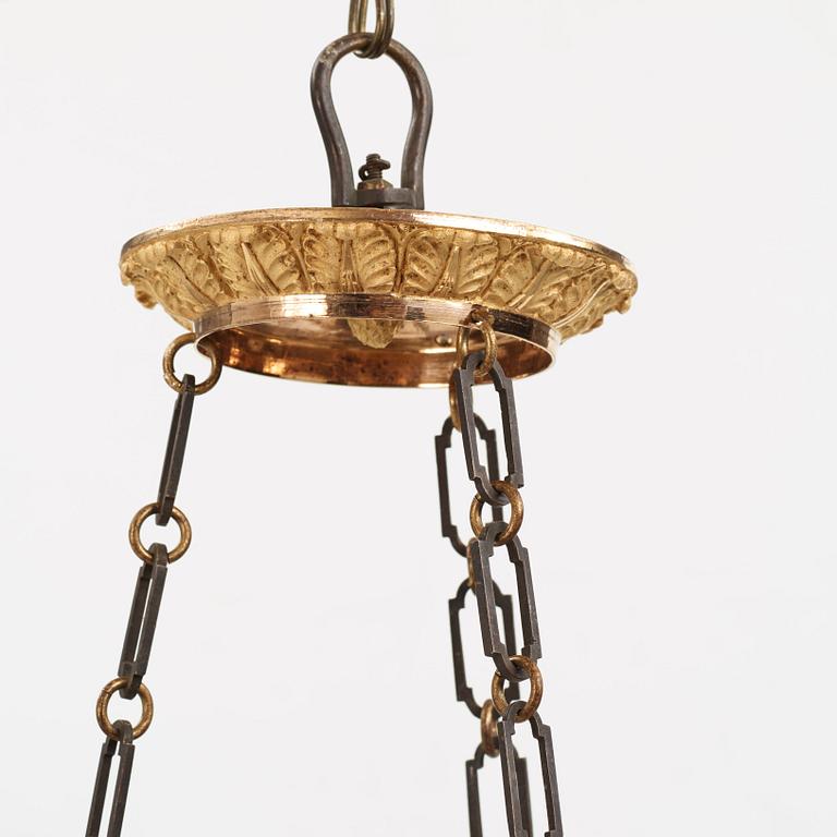 A Swedish Empire 19th century six-light hanging-lamp.