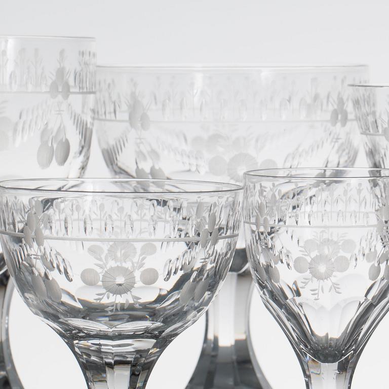 GLASSERVIS, ca 60 delar, "Flach" Kosta Boda.