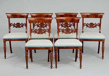 7. A SET OF SIX CHAIRS.
