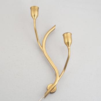 A pair of brass wall lights, Astra, Norway, mid 20th century.