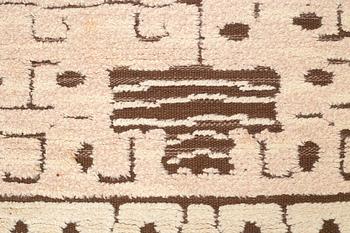 Märta Måås-Fjetterström, a carpet, "Skvattram", knotted pile in relief, ca 245 x 133-134,5 cm, signed MMF.