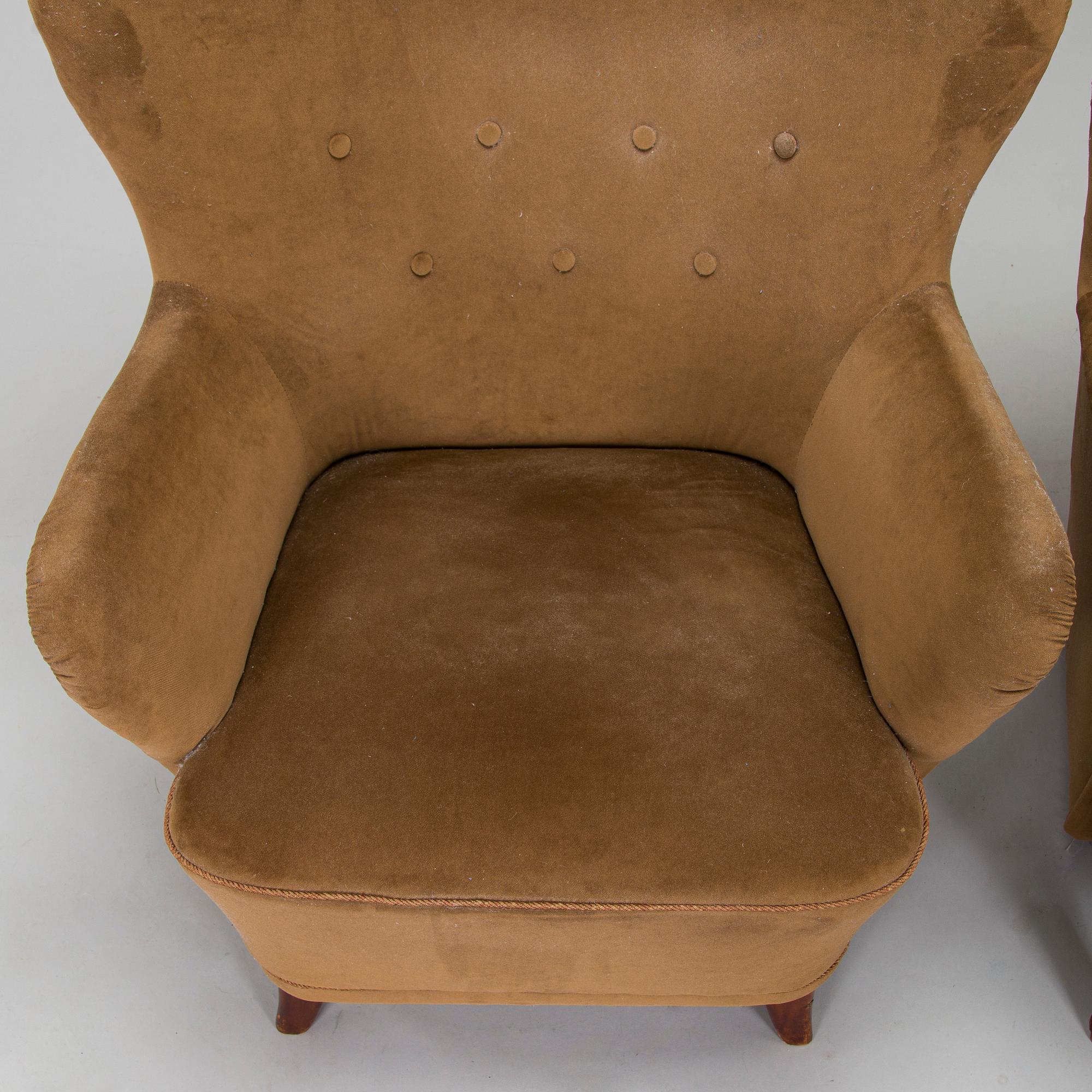 Fåtöljer, ett par, 1900-talets mitt.