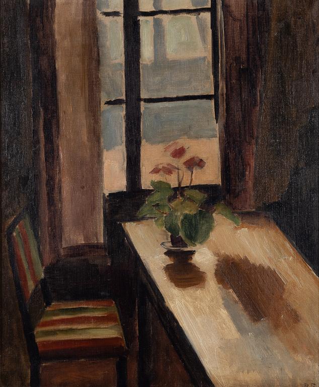 Birger Simonsson, "Interiör med blomkruka".