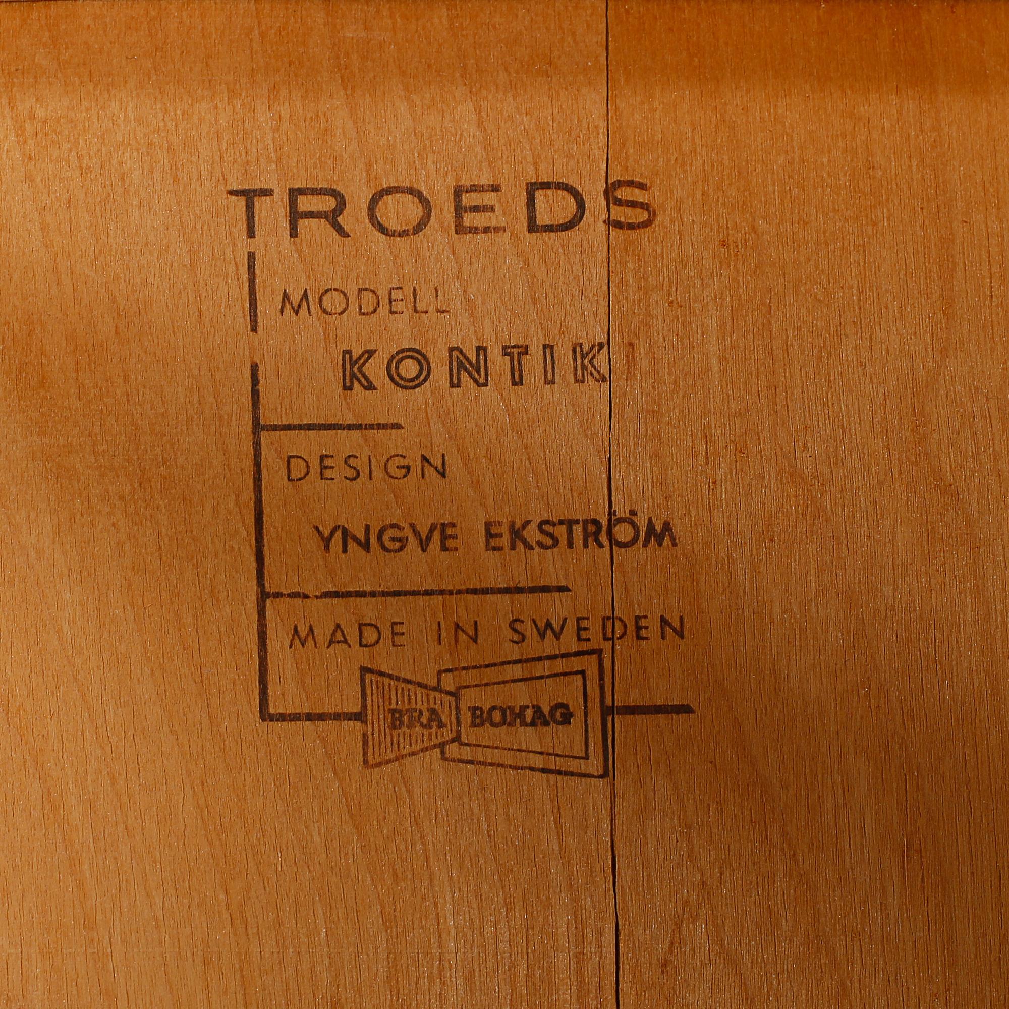 STOLAR, 4 st, "Kontiki", Yngve Ekström, Troeds, Bra Bohag, 1900-talets tredje kvartal.