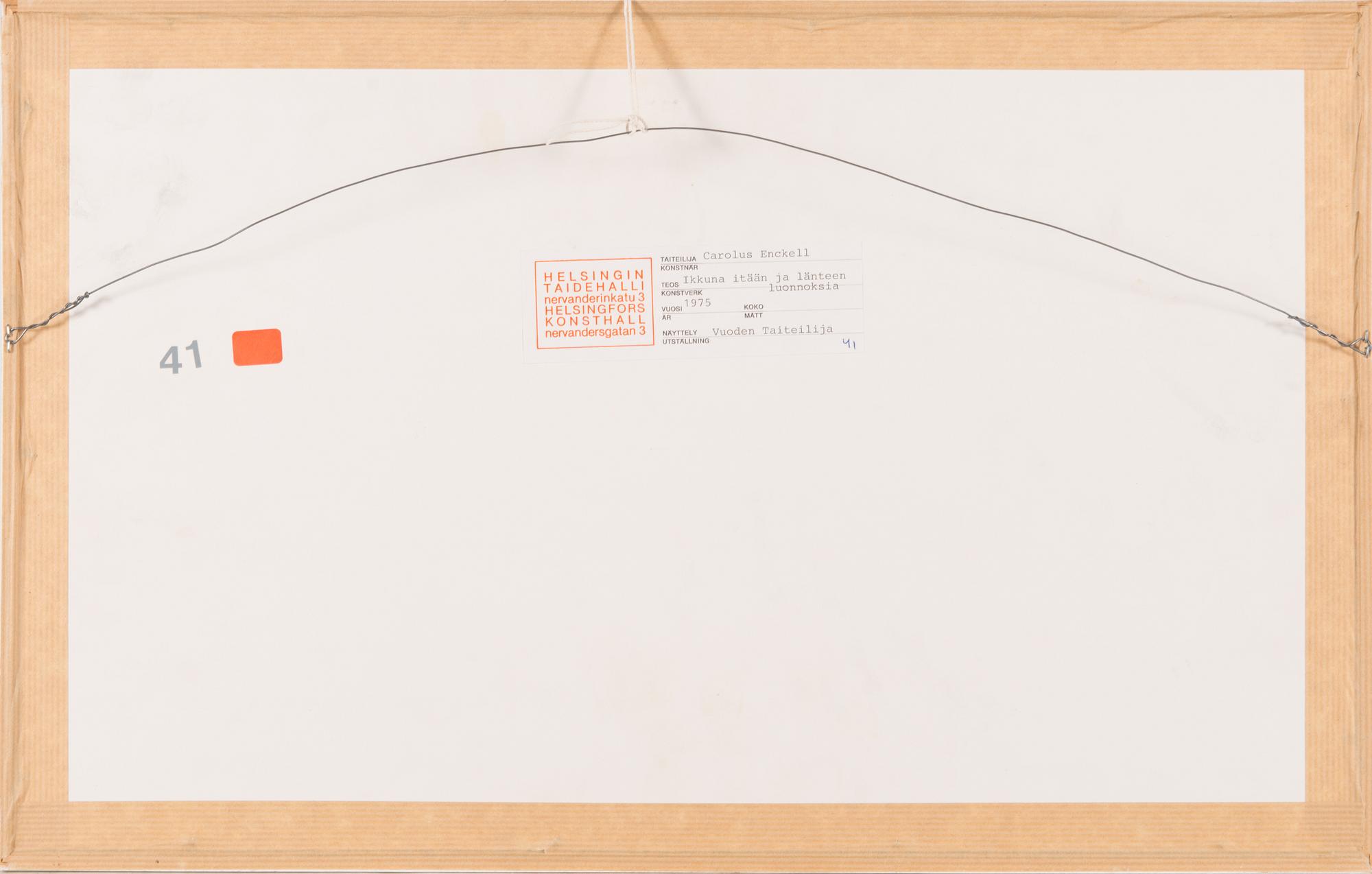 Carolus Enckell, "Fönstret mot öster och väster".