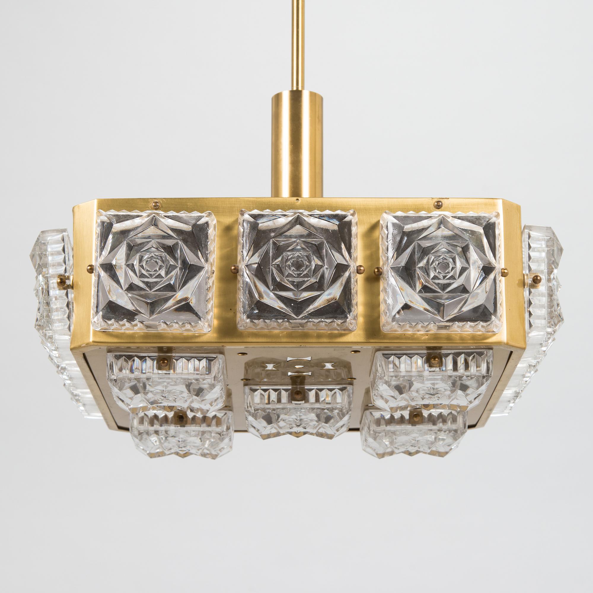 A pendant ceiling light from the 1970s-80s.