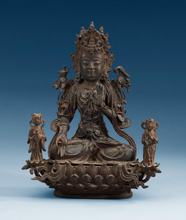 A bronze figure of Buddha, Ming dynasty.