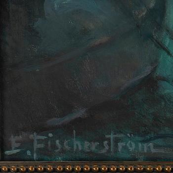 Edit Fischerström, olja på duk, signerad.