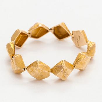 Björn Weckström, a 14K gold bracelet 'Lapp Stones' for Lapponia 1970.