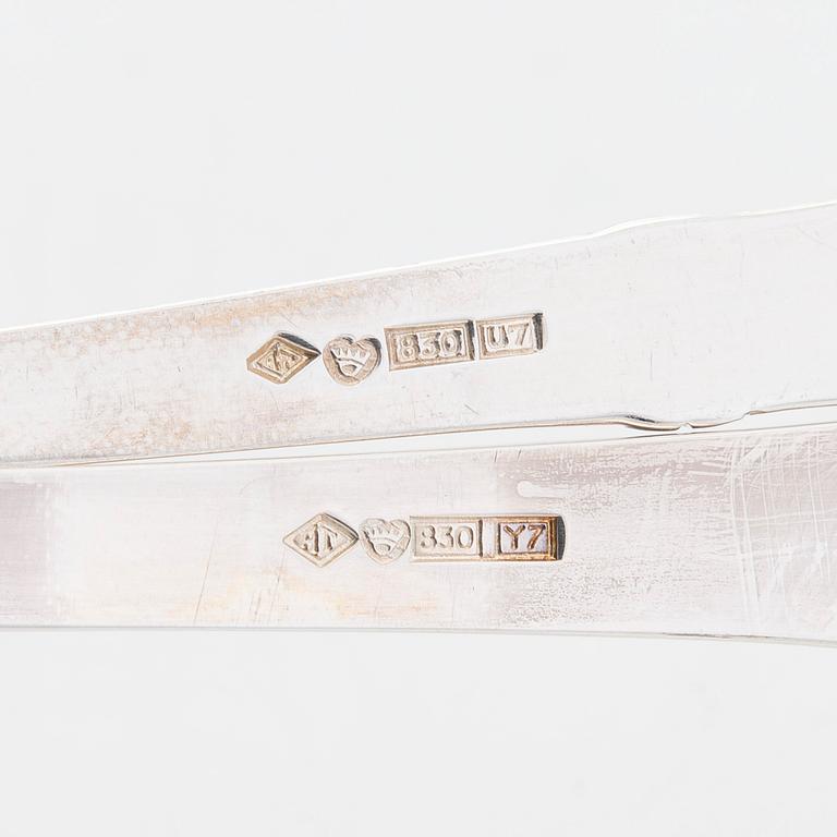 Mauno Honkanen, a 36-piece set of 'Tähkä' silver cutlery, Tillander Helsinki 1975-76.