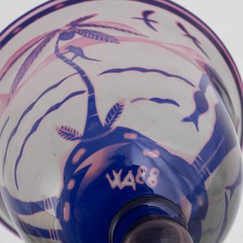 Wilke Adolfsson, glaspokaler, 2 st, 1988, signerade.