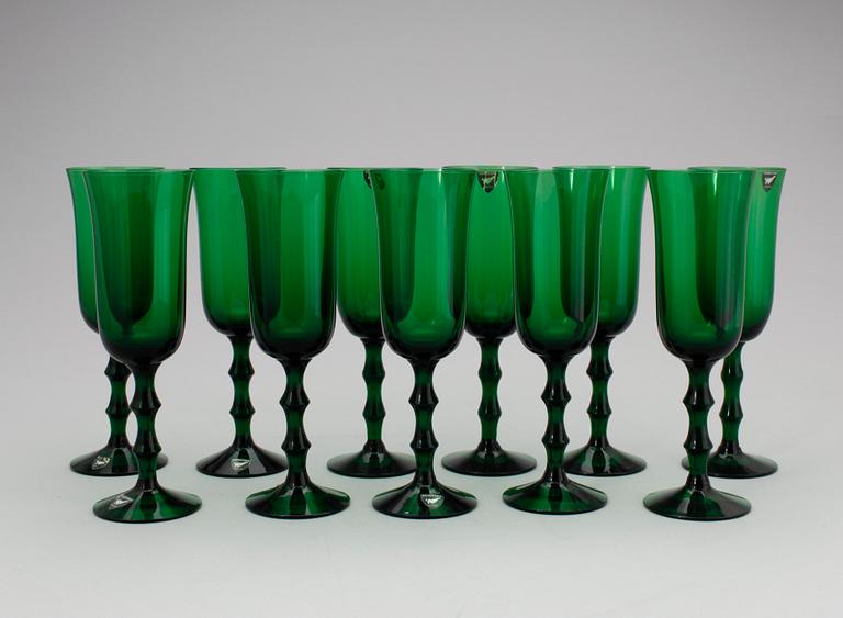 VINGLAS, 11st. "Salut", Simon Gate, Orrefors, 1900-talets andra hälft.