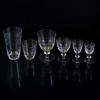 69 glasses by Edvin Ollers for Kosta, model "Elon", mid 20th century.