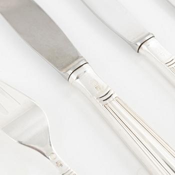 a set of 124 pieces of sterling and stainless steel flatware, Cohr, Denmark, 1950's.