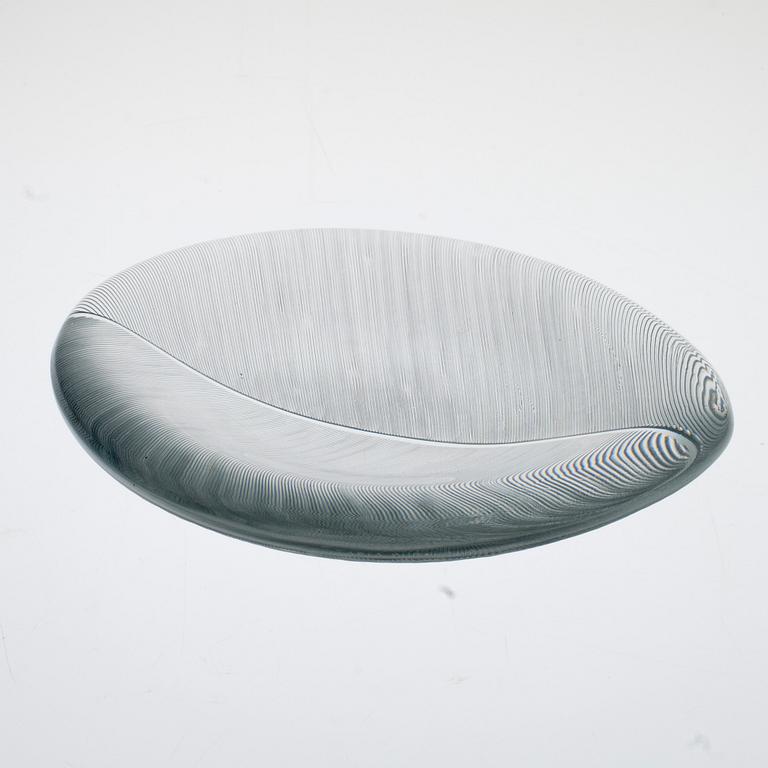 SKÅL, glas, "Lehti" (Blad), Tapio Wirkkala, Iittala, signerad och daterad -54.