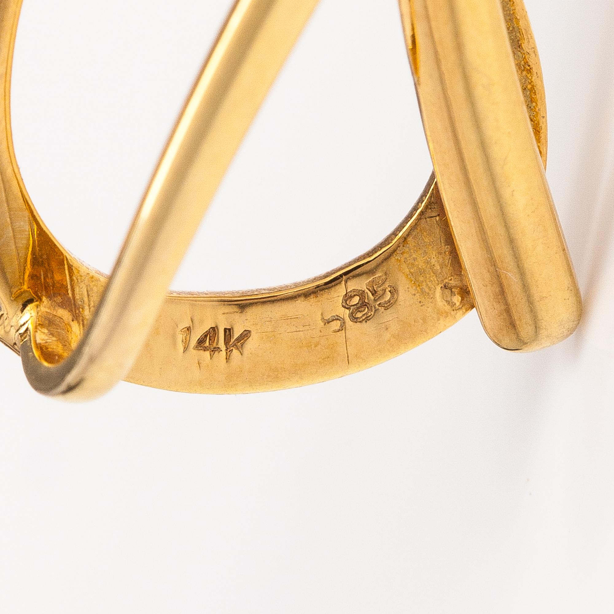 Riipus, 14K kultaa, timantti n. 0.025 ct.