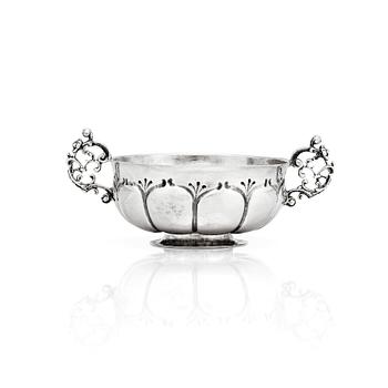 135. A Swediwsh baroque silver brandy bowl, mark of B. Ekström, Halmstad 1706.