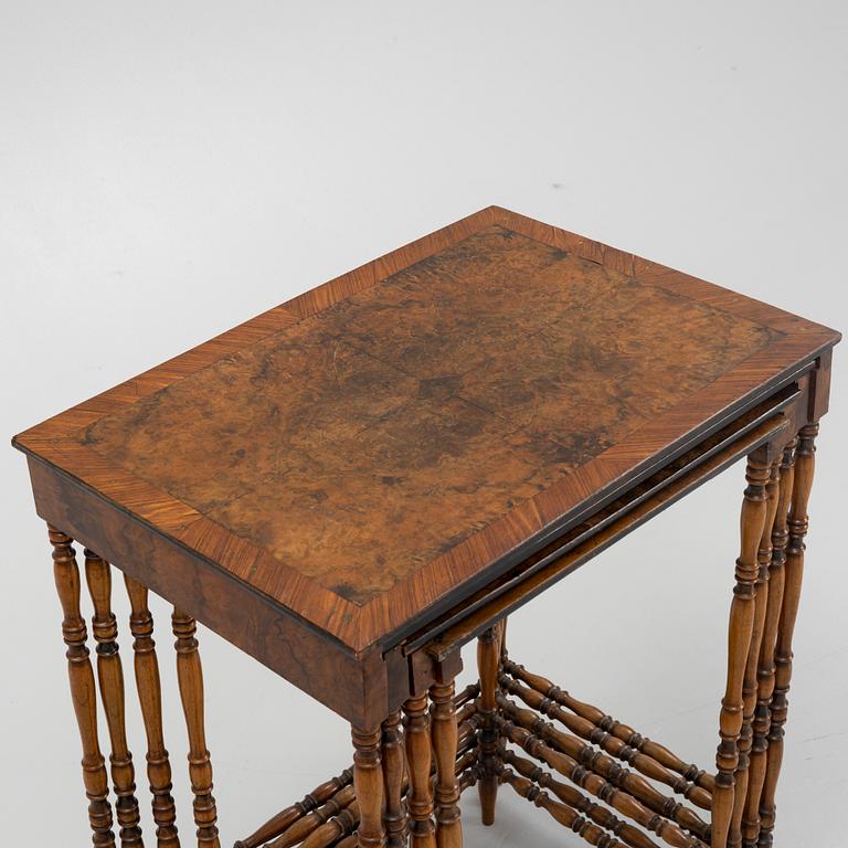 A 4-piece nesting table, first half of the 20th century.