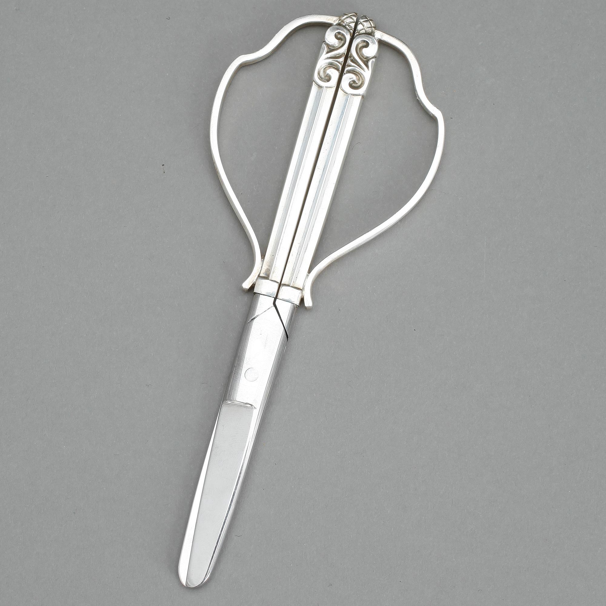 DRUVSAX, sterlingsilver, "Konge/Acorn", Georg Jensen, Köpenhamn, 1900-talets andra hälft.