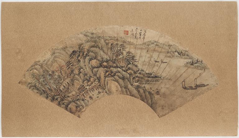 XI GANG (1746-1803), his school, after, ink and colour on paper.