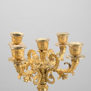 CANDELABRUM, gilt-bronze, Empire, France, first half of the 19th century.