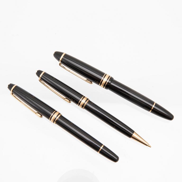 Montblanc, fountain pens 2 pcs and a ballpoint pen, Meisterstück.