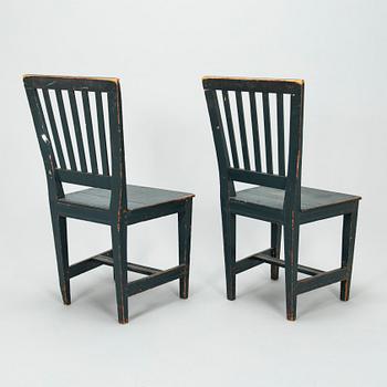 Four late Gustavian provincial/country style chairs, first half of the 19th century.