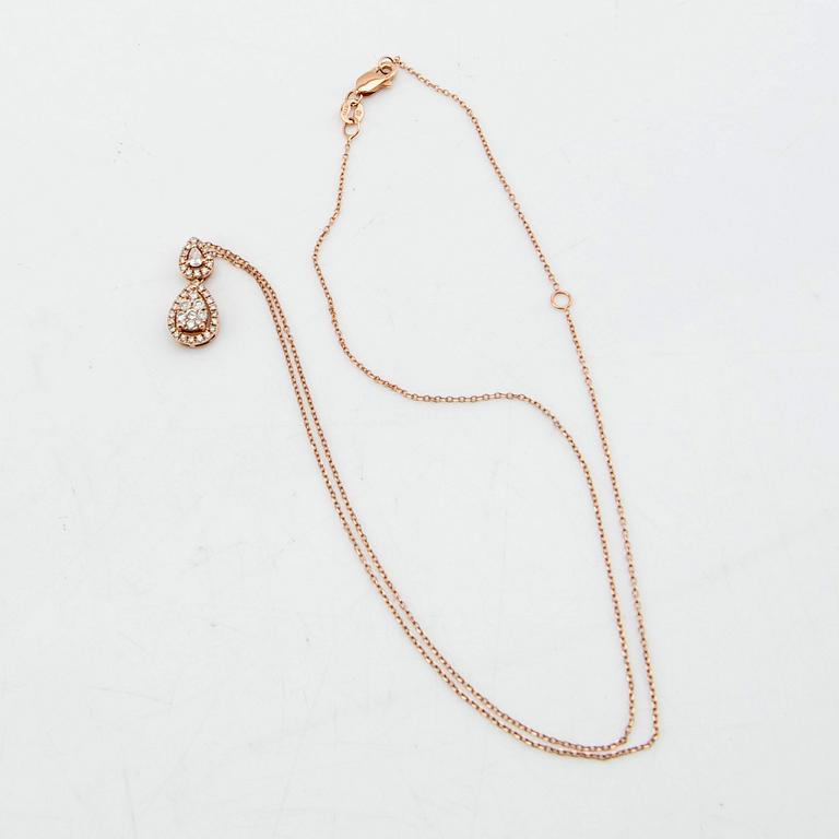 Pendant, 14K rose gold with brilliant-cut diamonds.