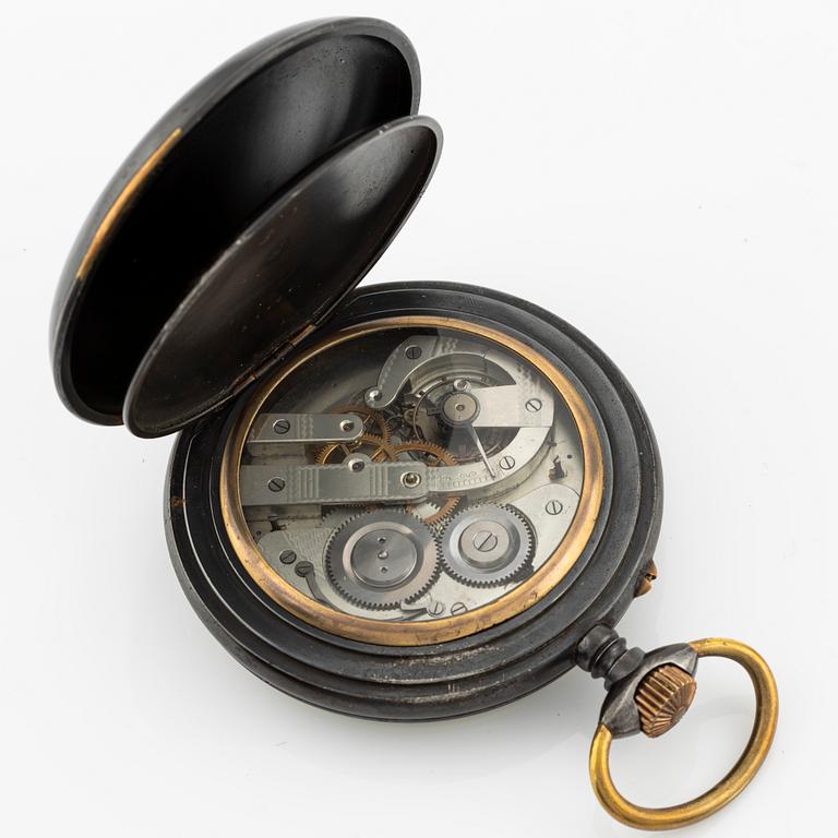 Pocket watch, "Super Goliath", Calendar, Moon Phase, 93 mm.