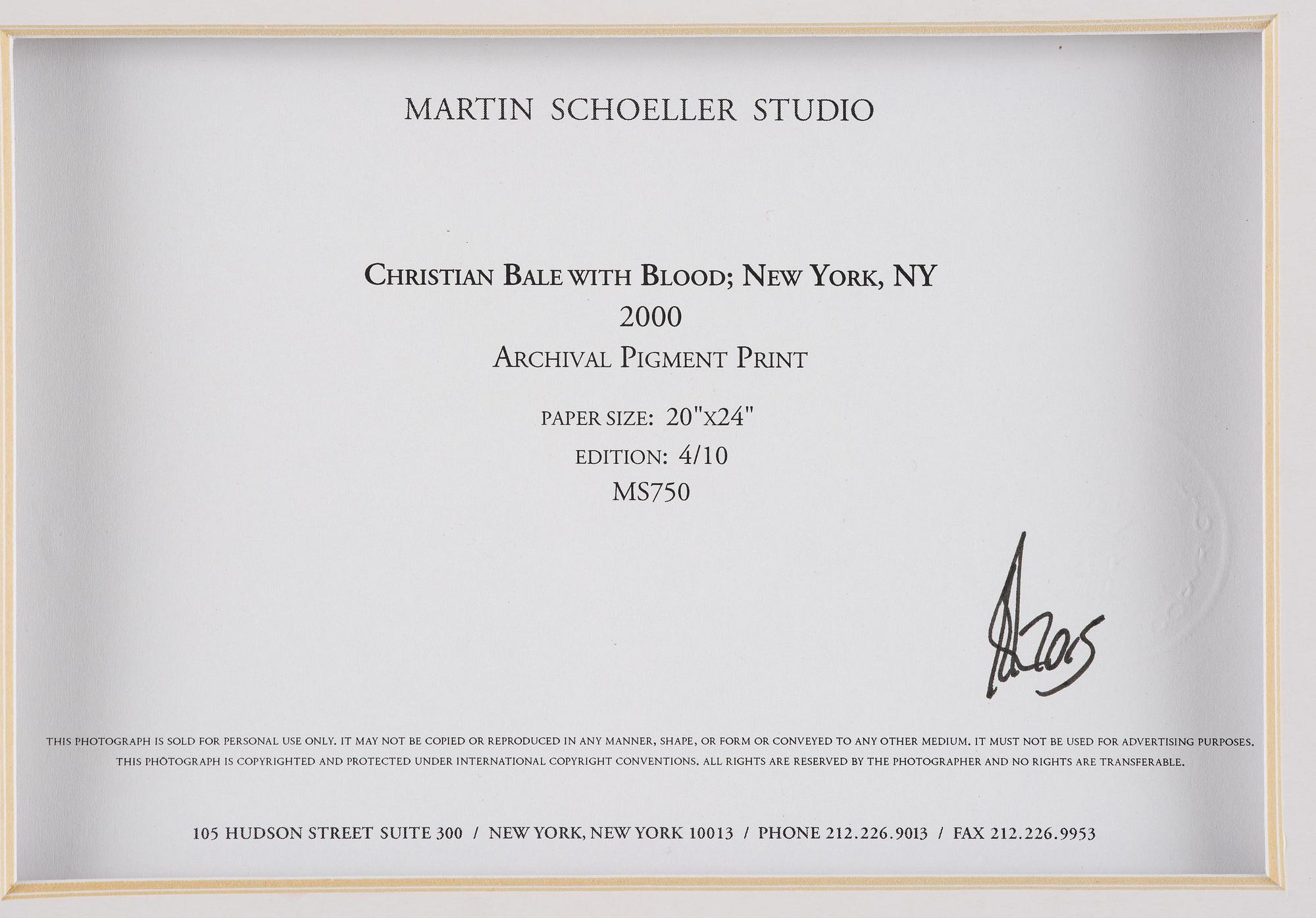 Martin Schoeller, "Christian Bale with Blood; New York, NY", 2000.