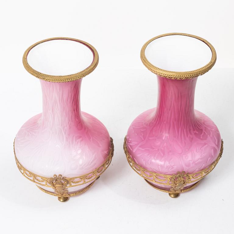 A pair of Louis XVI style vases, circa 1900.