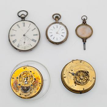 POCKET WATCH, 2 pcs, 2 movements, 1 key,