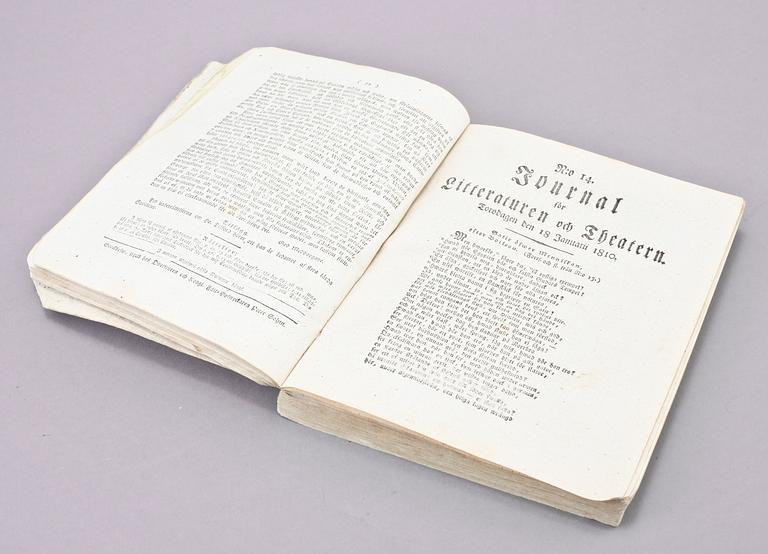 TIDSKRIFT, samling "Journal för Litteraturen och Theatern", nummer 2 - 76, 1810.