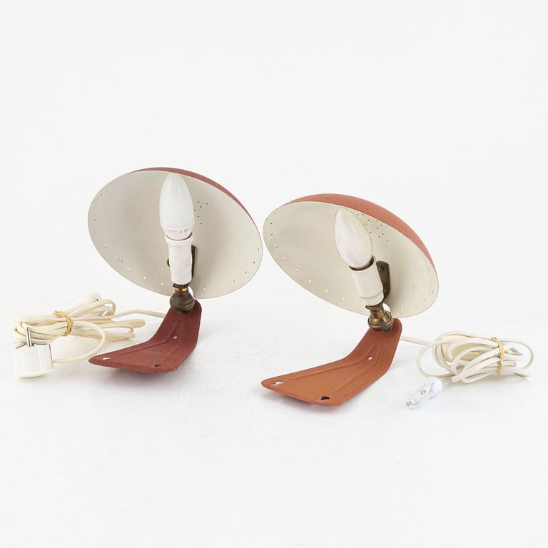 Wall lamps, a pair, Swedish Modern, 1940s.