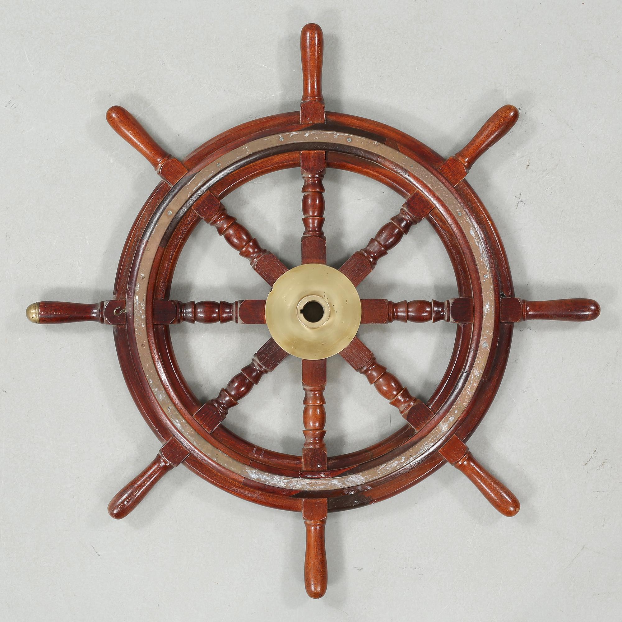 A ship wheel from John Hastie & Co, Greenrock, 20th century
