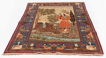 A Kashan, so called 'Dabir' rug, c. 225 x 130 cm.